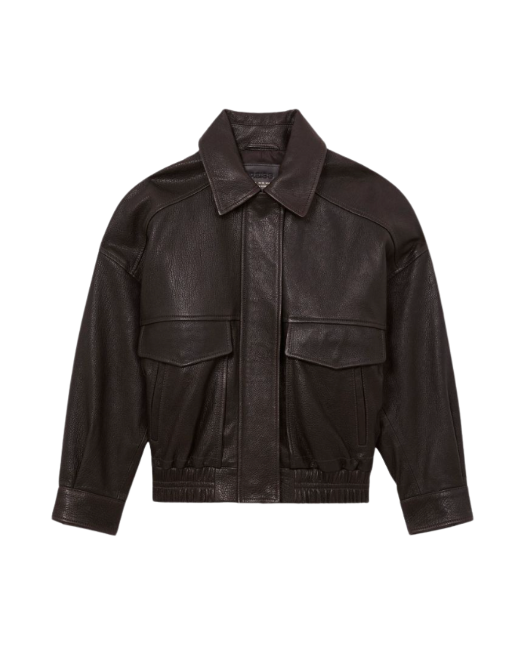 Reiss, Leather Twin-Pocket Relaxed Jacket in Ebony Brown