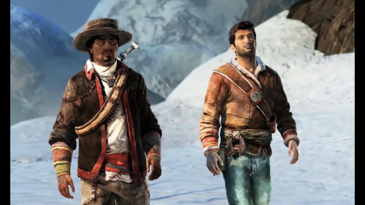 Tenzin and Nathan Drake in Uncharted 2