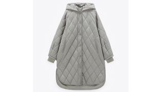 Zara oversized grey puffer coat