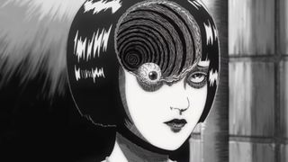 A woman with a spiral eyeball in horror anime Uzumaki