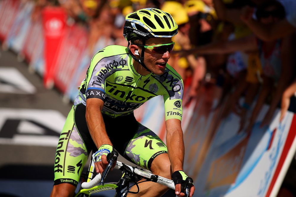 Alberto Contador in action during stage 11.