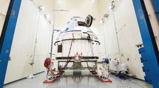 The CST-100 Starliner that will be used for a crewed test flight undergoes testing. That mission to the ISS will be extended, potentially by months, NASA said April 3.