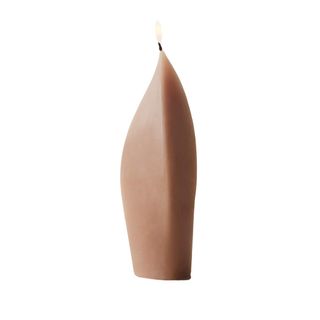 Light Brown Curved Pillar Candle