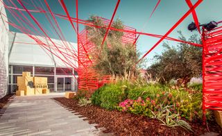 a maze of coloured ribbon and greenery that is completely reuseable