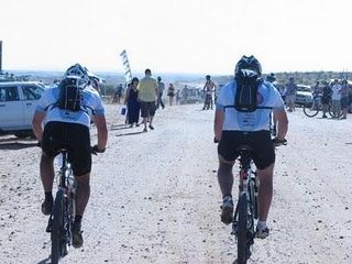 Two people racing the Desert Dash.