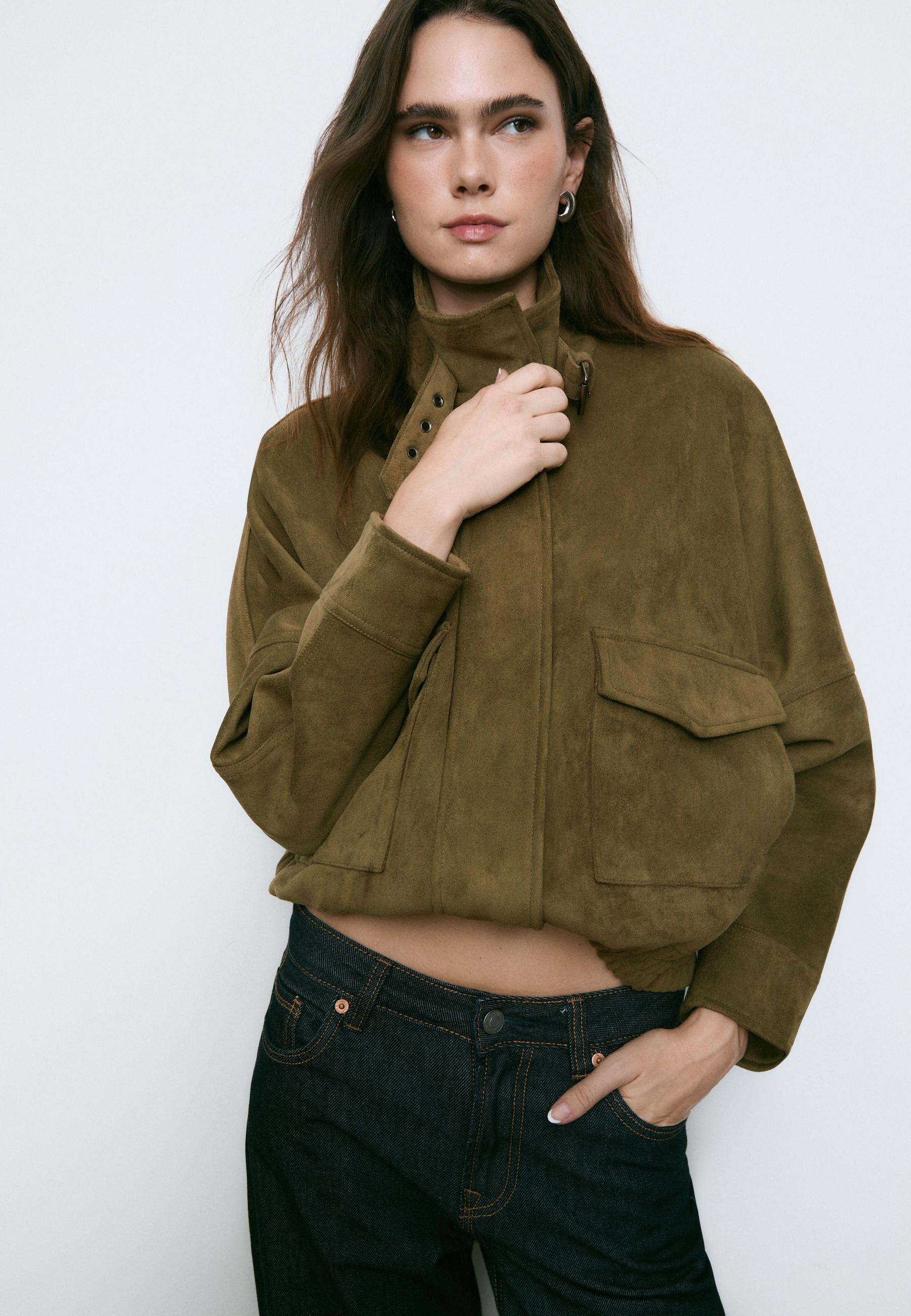 Oversized Faux Suede Jacket