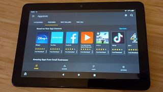 Tablet showing app store