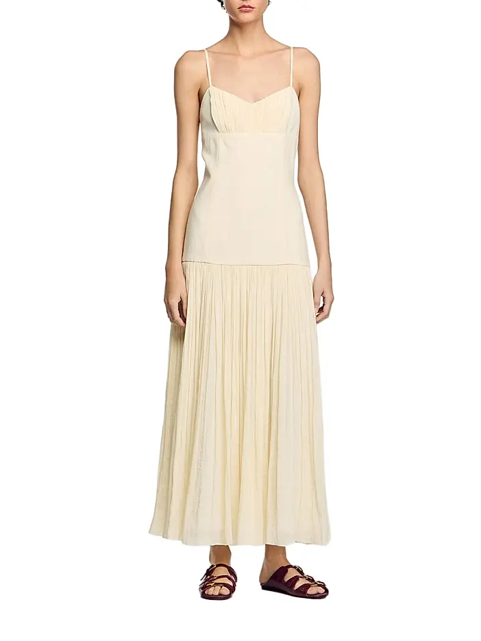 Sandro, Pleated Maxi Dress