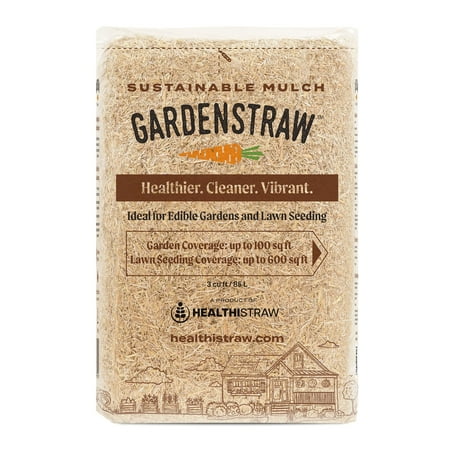 Healthistraw Gardenstraw Mini, 3 Cu Ft, All-Natural Mulch for Vibrant Gardens, Vegetables, Lawn Seeding - Water-Conserving, Weed-Suppressing Wheat Straw - Sustainably Sourced, Thoroughly Cleaned
