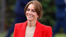Catherine, Princess of Wales smiles as she joins a Portage Session for her 'Shaping Us' campaign on early childhood on September 27, 2023