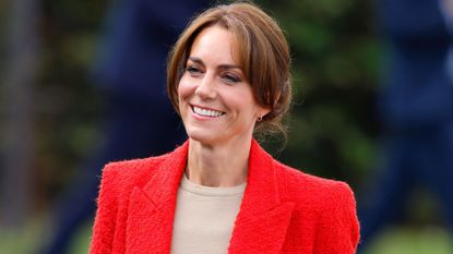 Catherine, Princess of Wales smiles as she joins a Portage Session for her 'Shaping Us' campaign on early childhood on September 27, 2023