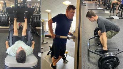 Matt Fitzpatrick working out in the gym with strength and conditioning coach Matt Roberts