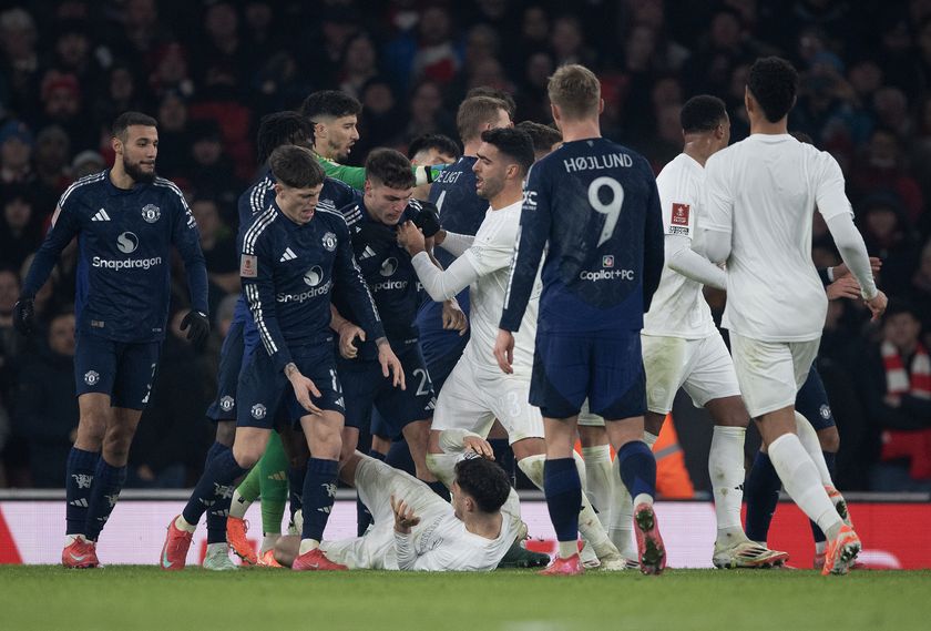 Arsenal and Manchester United contest their FA Cup third round tie in January 2025