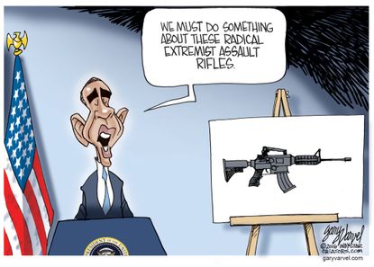 Obama cartoon U.S. President Obama guns
