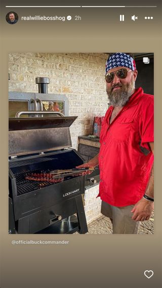 Willie Roberston barbecuing on Memorial Day Weekend