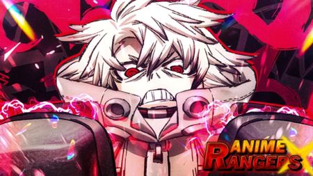 A blond-haired anime character fights with gritted teeth in Re Rangers X.