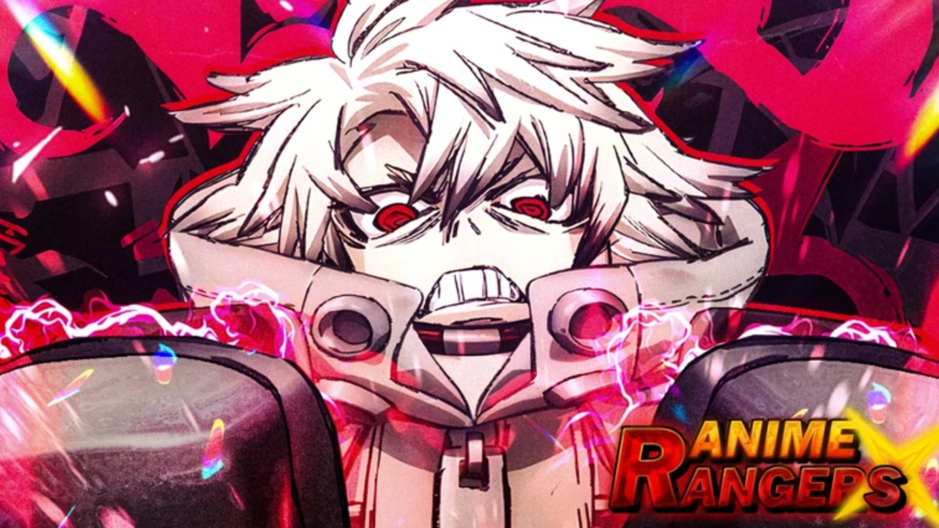 A blond-haired anime character fights with gritted teeth in Re Rangers X.