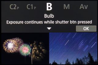 bulb exposure mode on a canon camera
