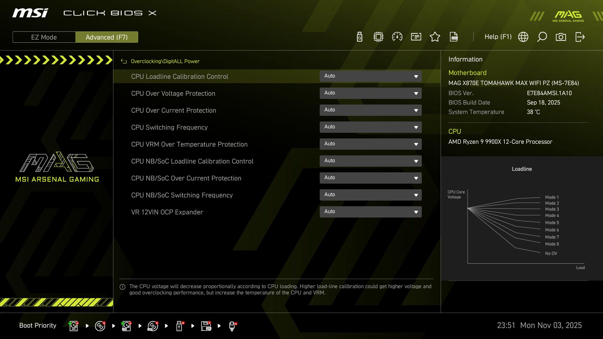 MSI X870E Tomahawk MAX Wifi PZ BIOS