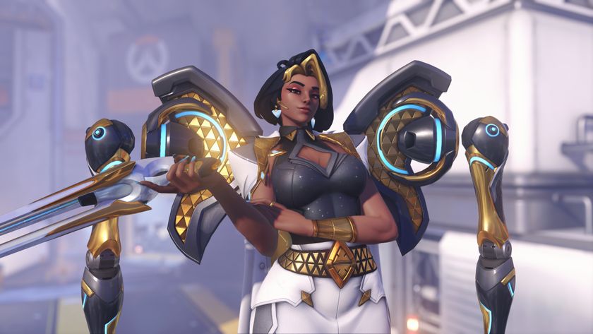 Overwatch tier list: Domina posing calmly with her pistol in her right hand, casually pointing to the side.