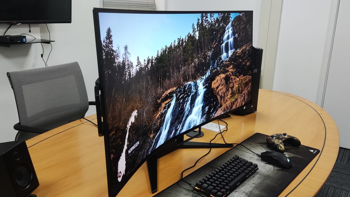 Corsair Xeneon Flex on desk