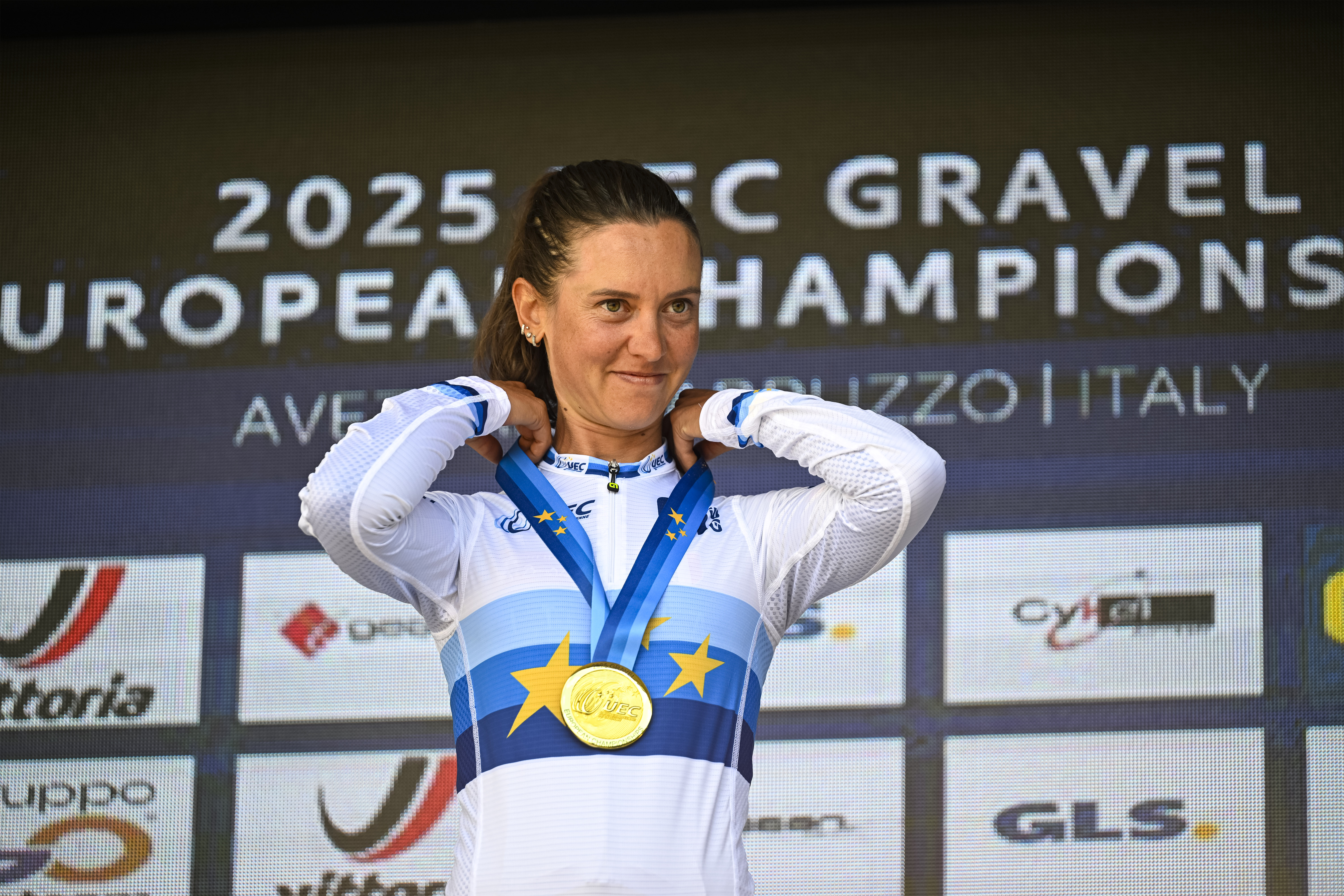 Italy&#039;s Erica Magnaldi claims the elite women&#039;s title at the 2025 UEC Gravel European Championships