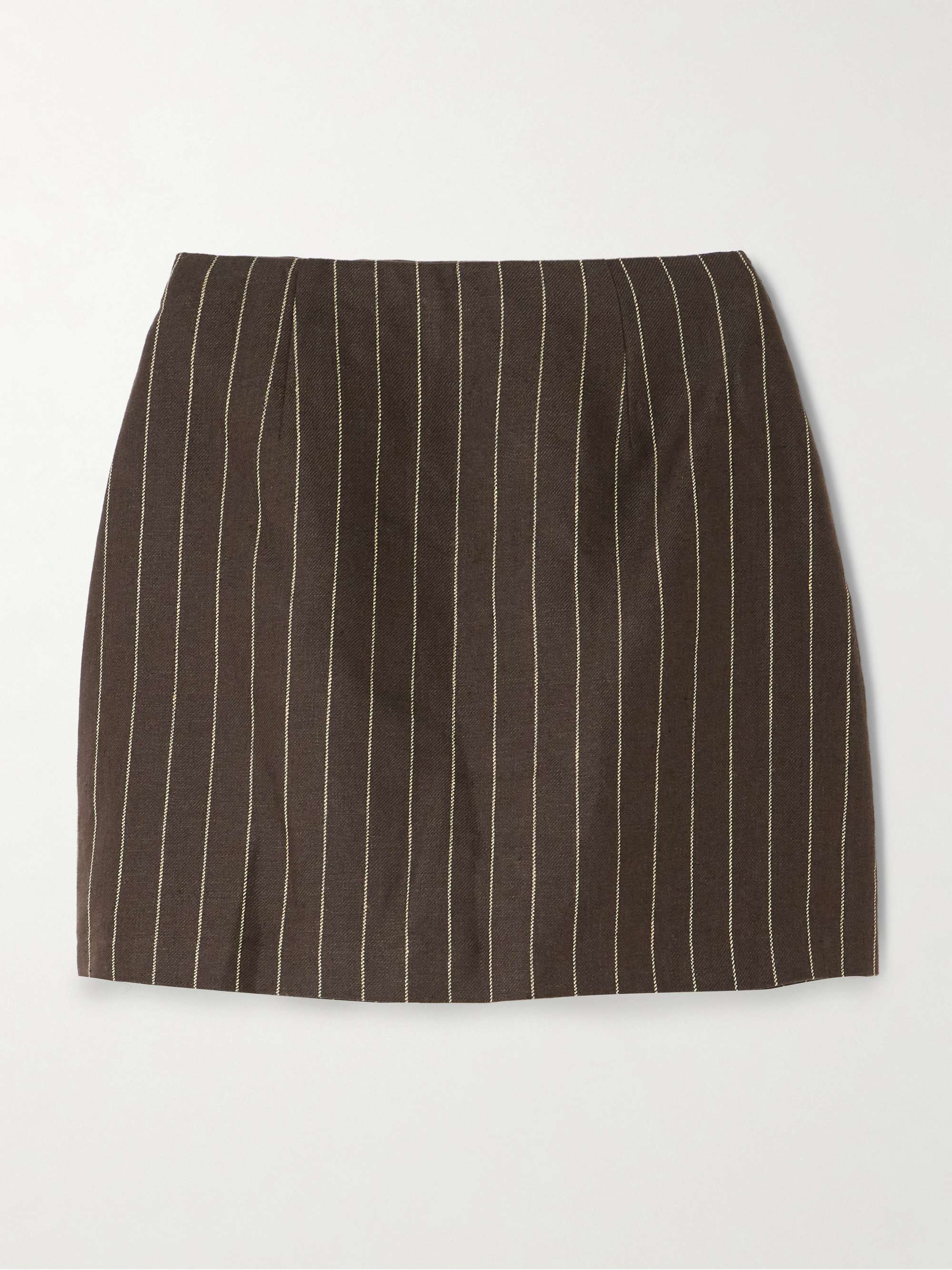 Alice Pinstriped Linen-Twill Mini Skirt