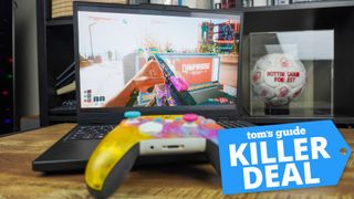 Lenovo Legion 5 with deal tag superimposed