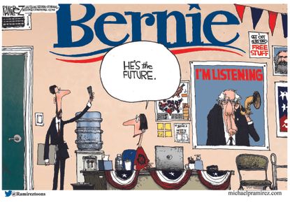 Political&nbsp;Cartoon&nbsp;U.S. Bernie Sanders presidential election Democrats 2020