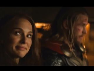 Chris Hemsworth and Natalie Portman in Thor 2's gag reel