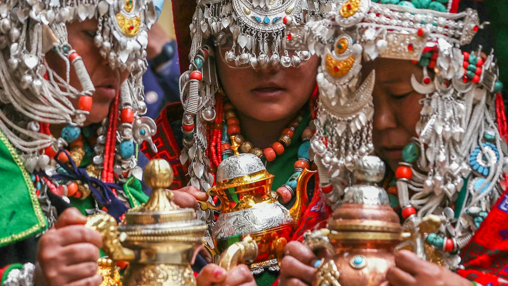 People wearing traditional attire