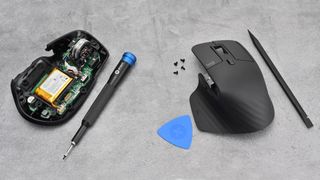 iFixit repair kit and Logitech mice