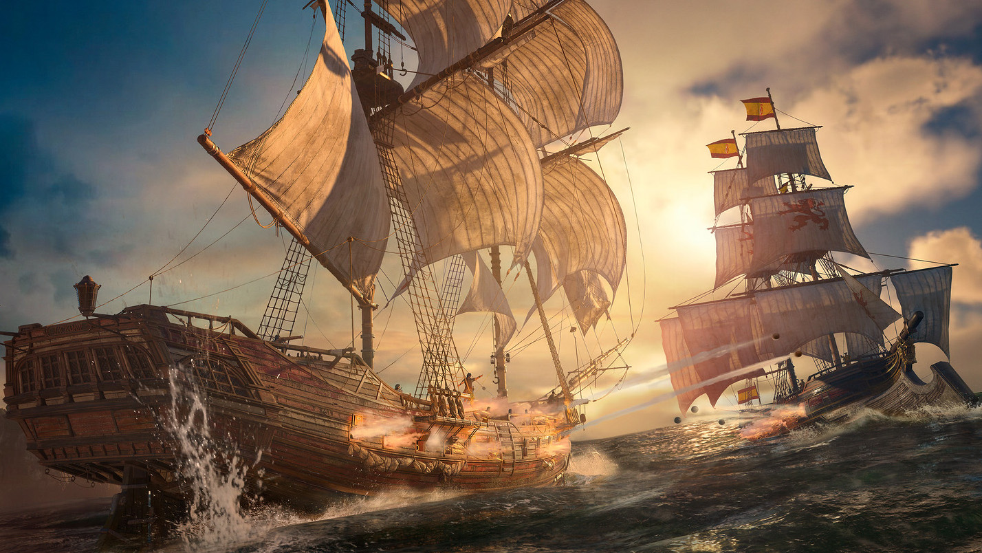 Black Flag Resynced ships do battle
