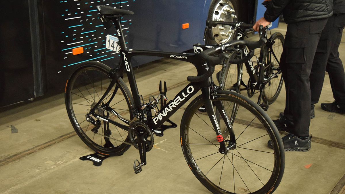 Team Sky run Elite Ciussi bottle cages during cobbled races for the extra bottle security