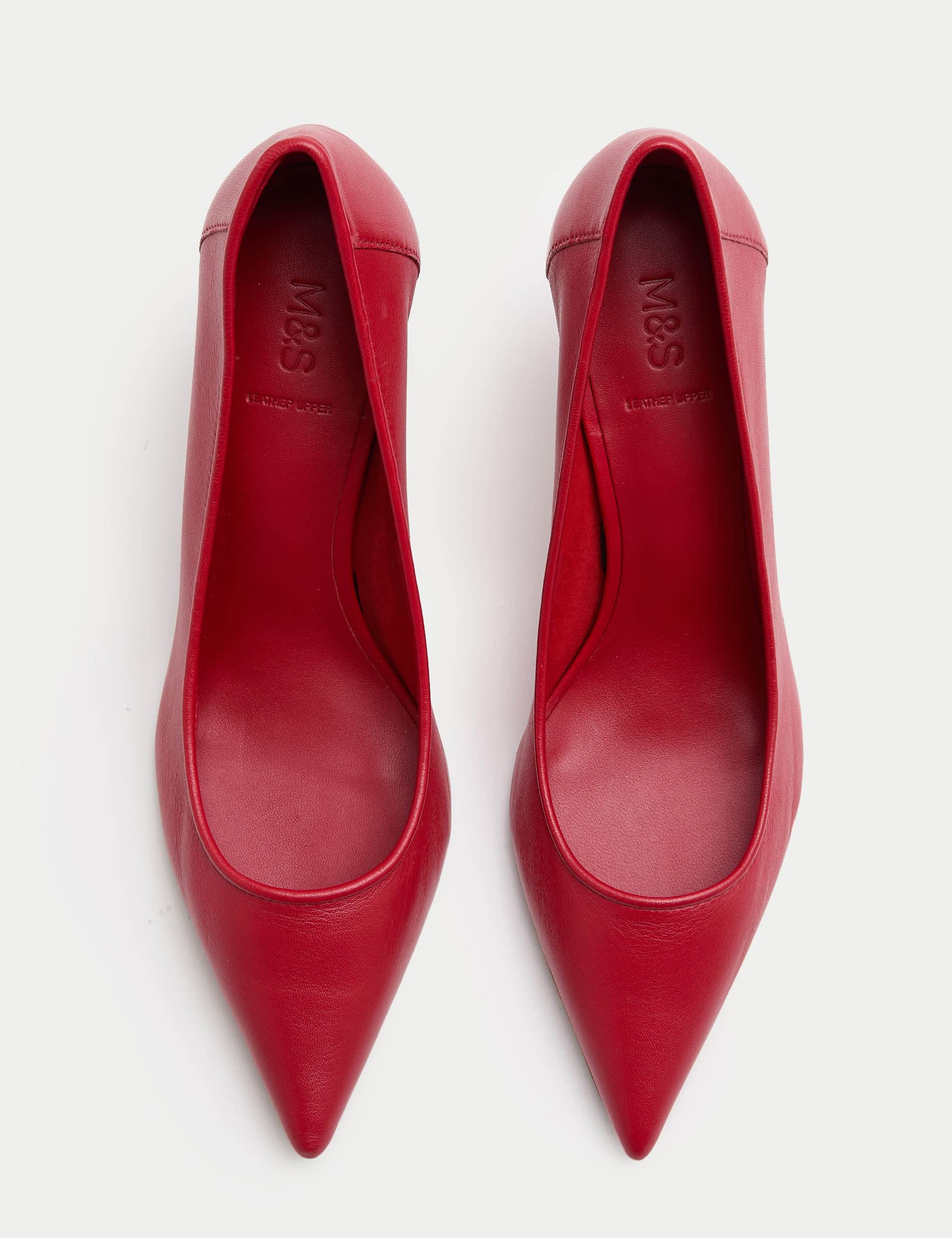Leather Stiletto Heel Pointed Court Shoes