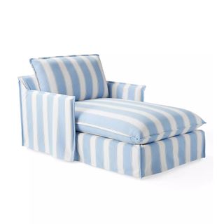 serena and lily blue stripe lounge chair