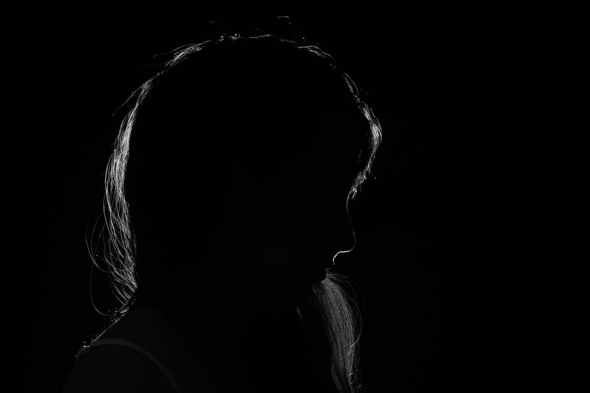 Woman in dark