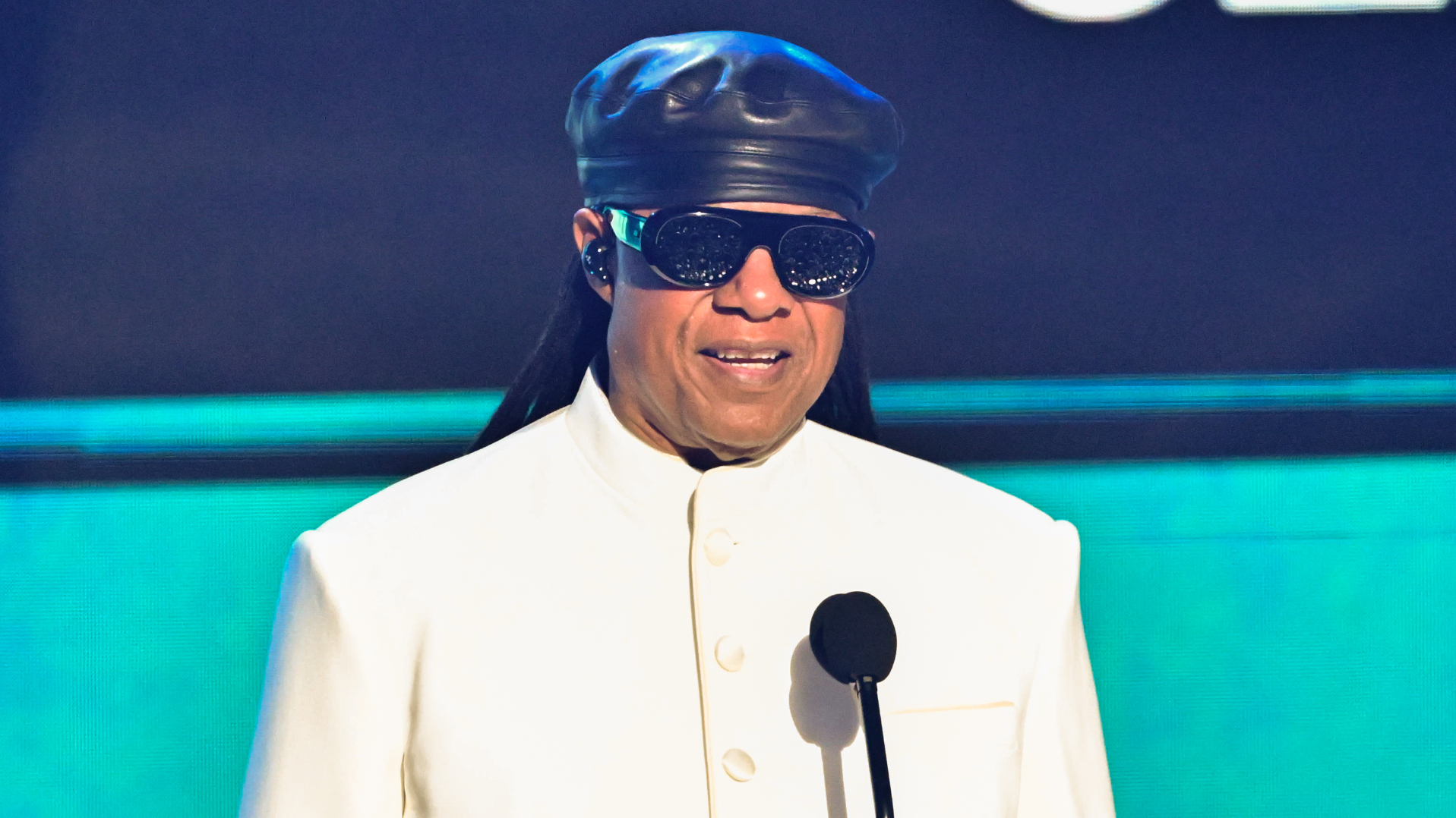 Stevie Wonder speaks onstage at the BET Awards 2025 held at the Peacock Theater on June 09, 2025 in Los Angeles, California