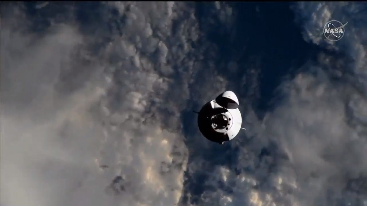 SpaceX's Dragon CRS-21 cargo spacecraft approaches the International Space Station, on Dec. 7, 2020.
