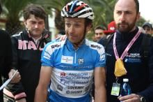 Michele Scarponi is annoyed after losing the overall on the final day.