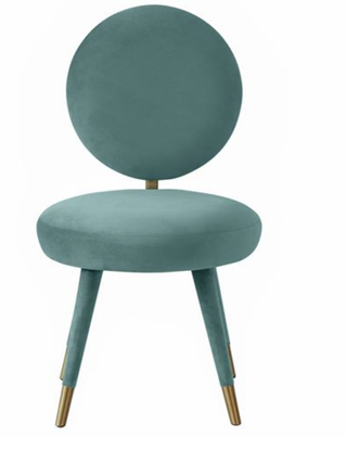 blue upholstered dining chair
