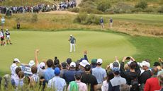 Rickie Fowler salutes the crowd at the US Open