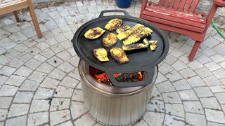 Solo STove griddle with vegetables