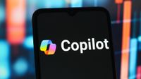 Microsoft Copilot AI logo is seen displayed on a smartphone screen.