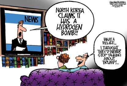 Political cartoon World North Korea Trump