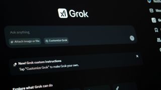 A photo of the AI Grok on a screen