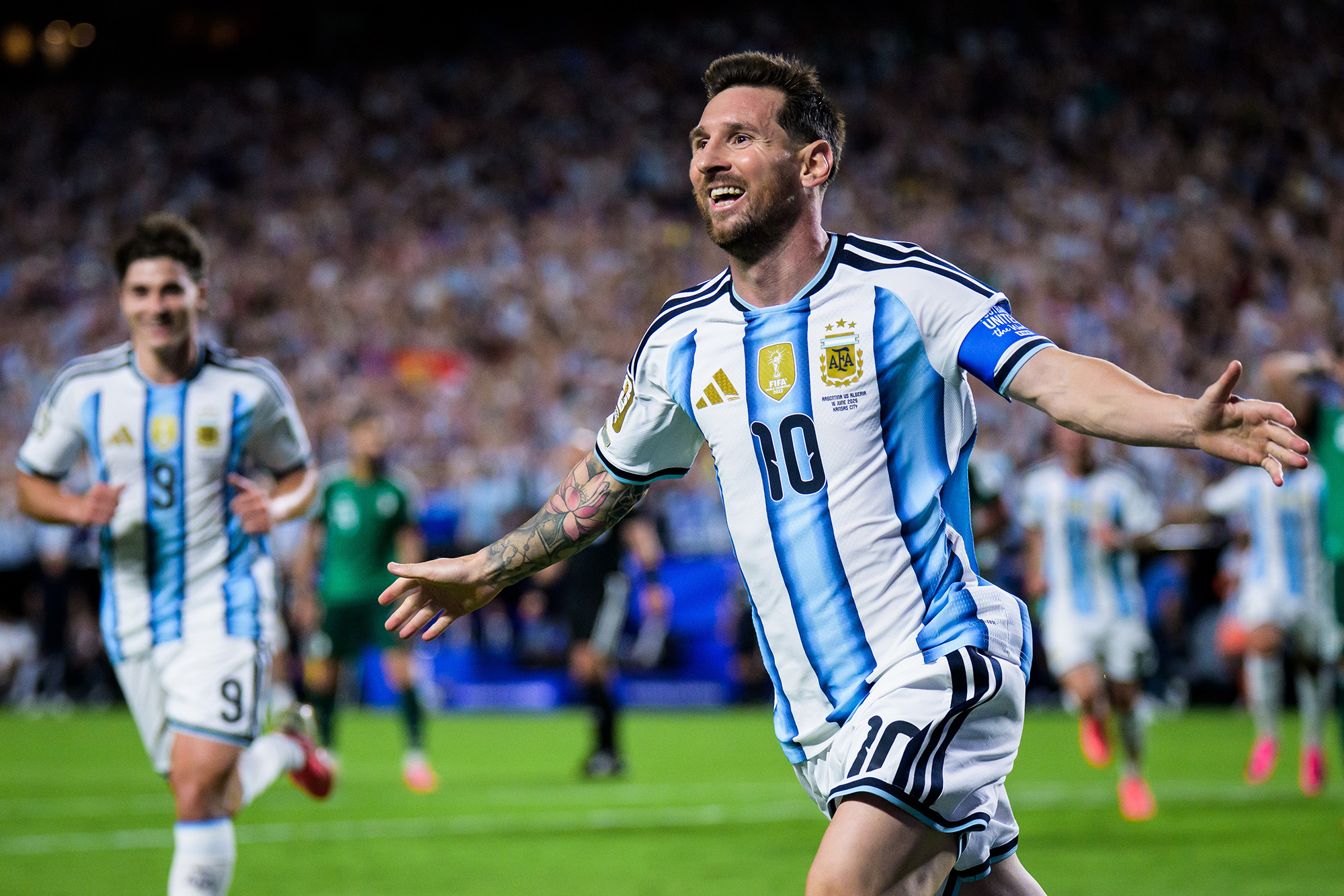 Joel Marklund photograph of the World Cup 2026 showing Lionel Messi celebrating
