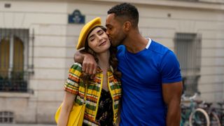 Lucien Laviscount and Lily Collins in Emily in Paris season 2