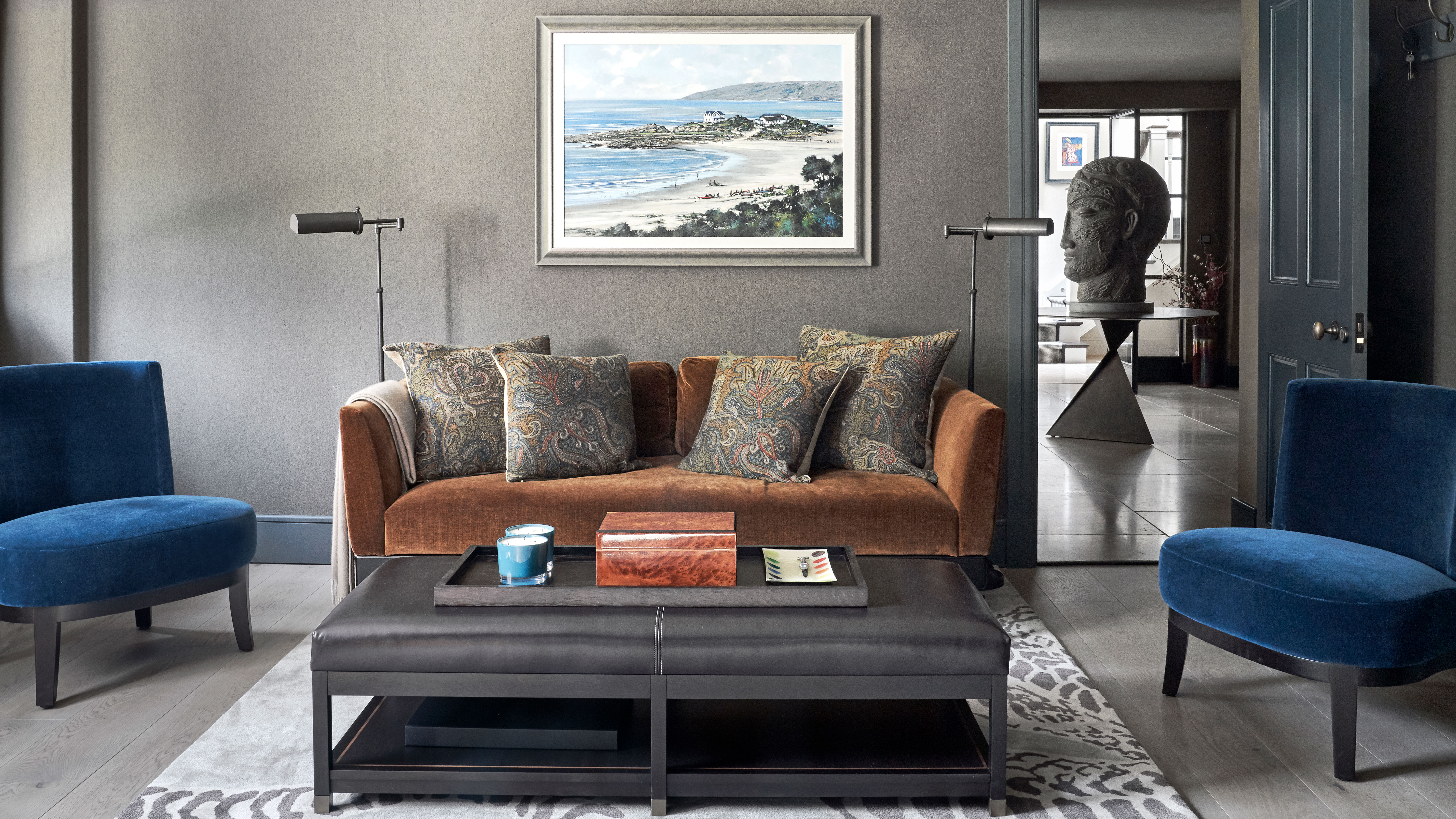 What Colors Go with a Brown Leather Sofa, According to Designers