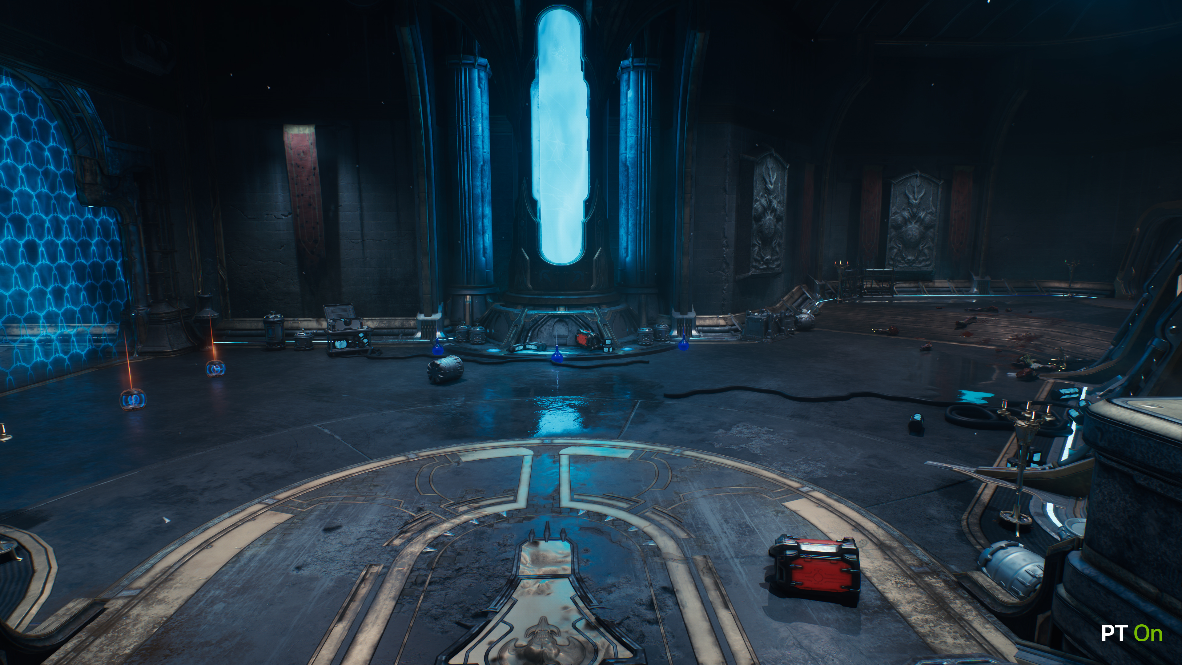 doom the dark ages running on a geforce rtx 50 series with path tracing on